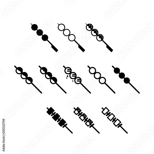 Tapeta Skewers yakitori icon set