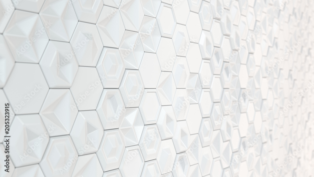 Abstract 3d background made of white hexagons Abstract 3d background made of white hexagons