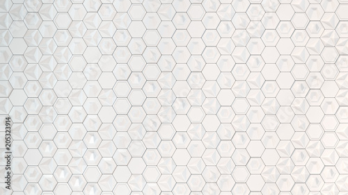 Abstract 3d background made of white hexagons