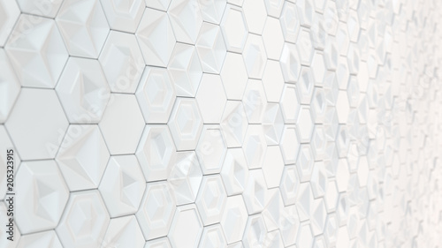Fototapeta Naklejka Na Ścianę i Meble -  Abstract 3d background made of white hexagons
