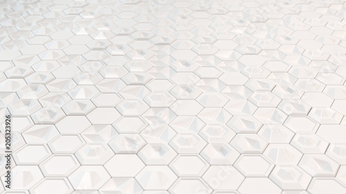 Abstract 3d background made of white hexagons © GooD_WiN