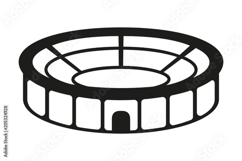Black and white sport stadium silhouette