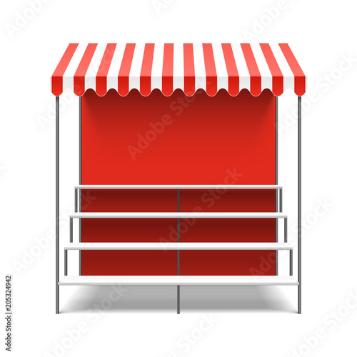 Street flower market stall with awning