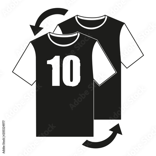 Black and white soccer player replacement icon