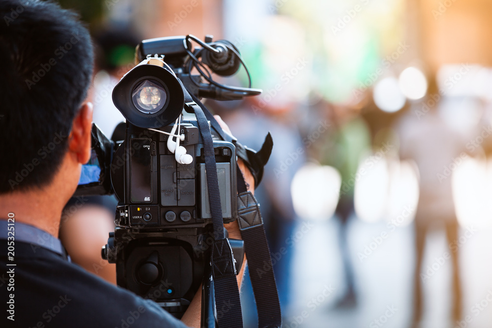 Video camera working with covering an event Video camera working with covering an event