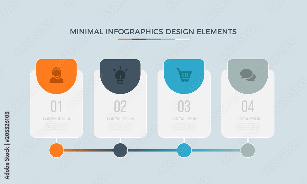 Process Visualization Calendar Business data visualization. Time line Process chart with 4 steps ...