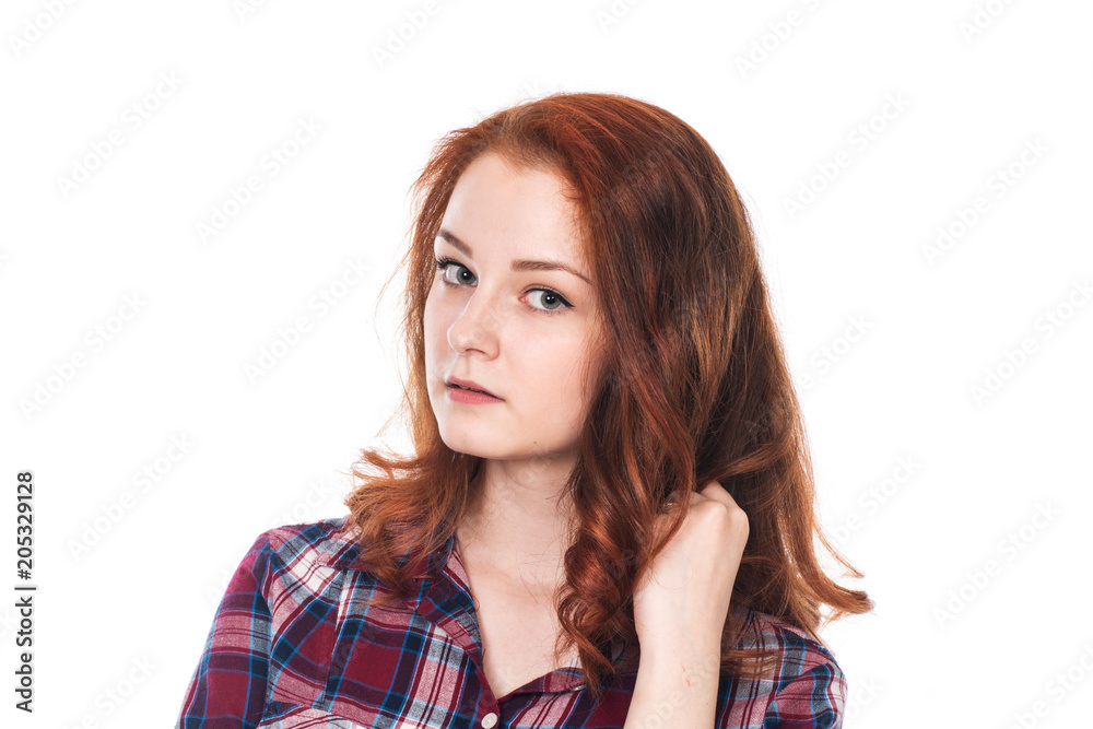 Close-up portrait of a beautiful red-haired girl Close-up portrait of a beautiful red-haired girl