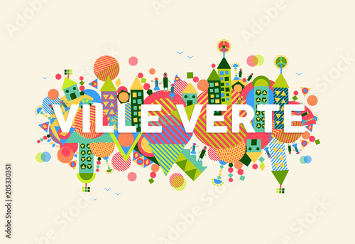 Green City french language concept illustration