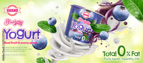 Blueberry yogurt ad