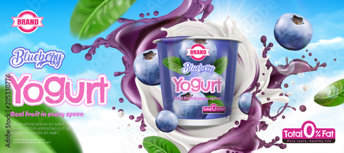 Blueberry yogurt ad