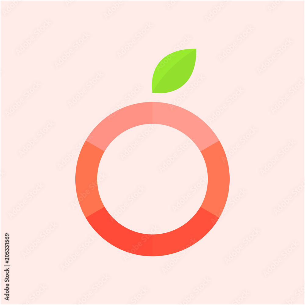Circle Apple Logo Icon Vector Simple Line Illustrations Fruit Symbol Circle Apple Logo Icon Vector Simple Line Illustrations Fruit Symbol