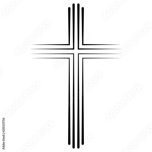 Fotografia Christian Catholic cross icon flat design, vector cross icon baptism