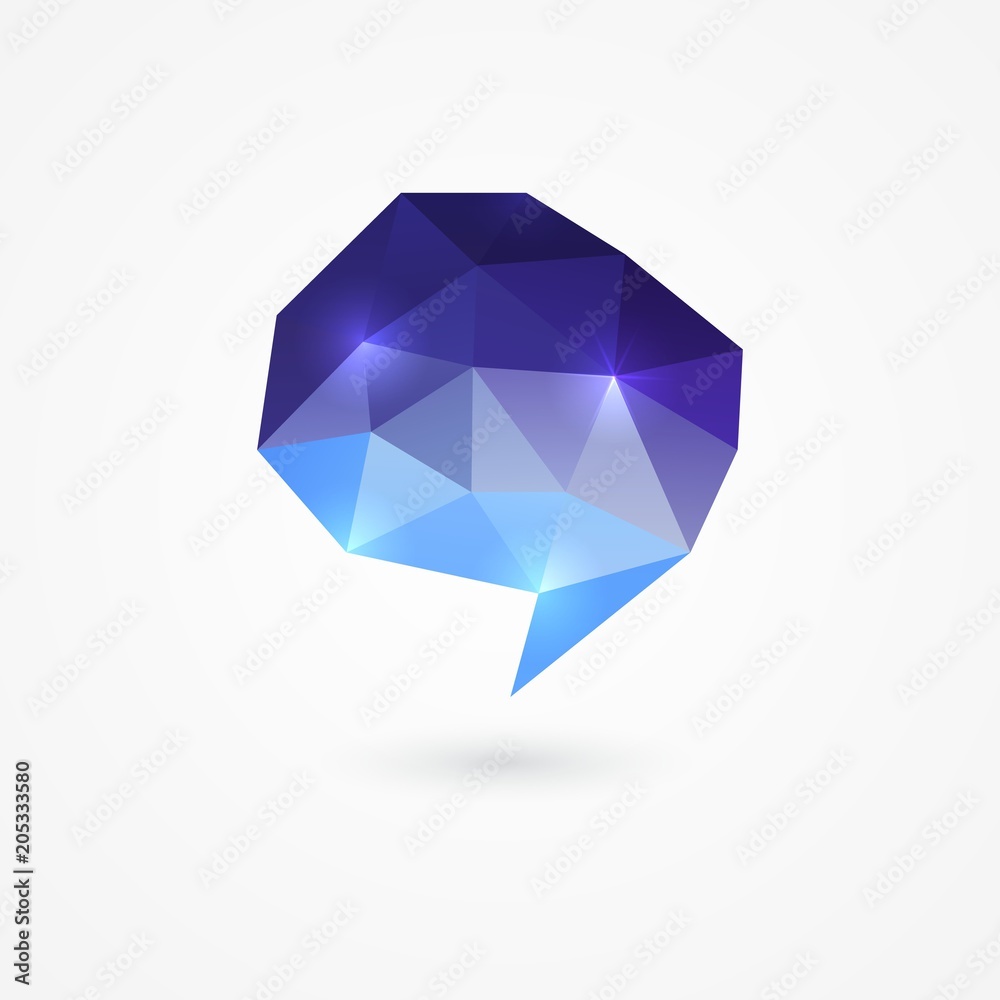 Polygonal speech bubble Polygonal speech bubble
