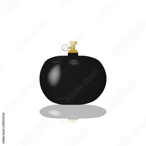 Cylinder with liquefied gas.