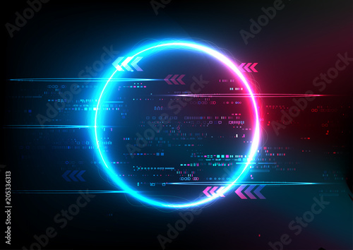 Blue Pink Digital Abstract Technology with grid