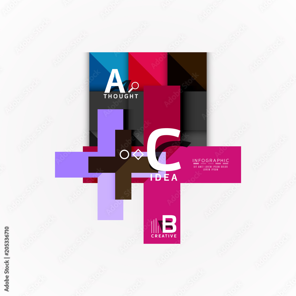 Paper infographic banner template with a b c options, infographics elements Paper infographic banner template with a b c options, infographics elements