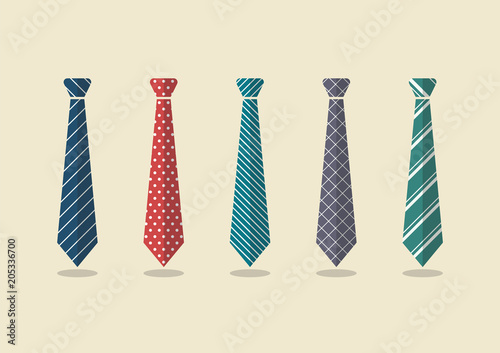 Set of different ties