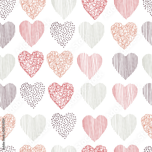  Vector seamless  pattern  with hearts
