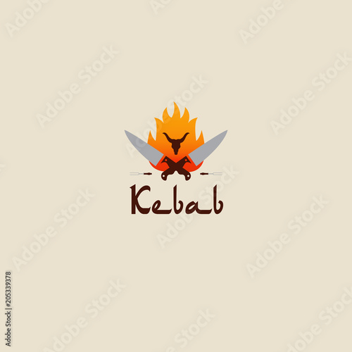 Doner kebab logo templates. creative labels for Turkish and Arabian fast food restaurant.