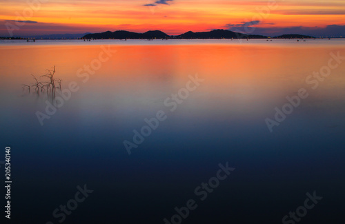 Beautiful sky at twilight time for background