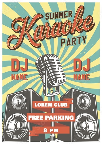 Karaoke vintage poster