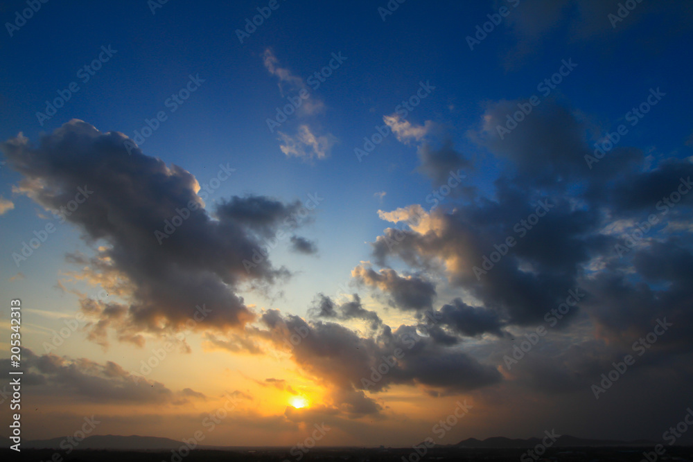 Beautiful sky at twilight time for background