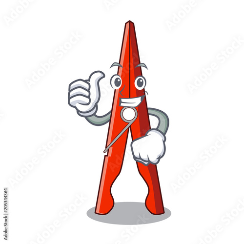 Thumbs up clothes peg character cartoon