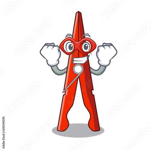 Super hero clothes peg character cartoon