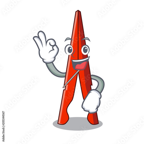 Okay clothes peg character cartoon