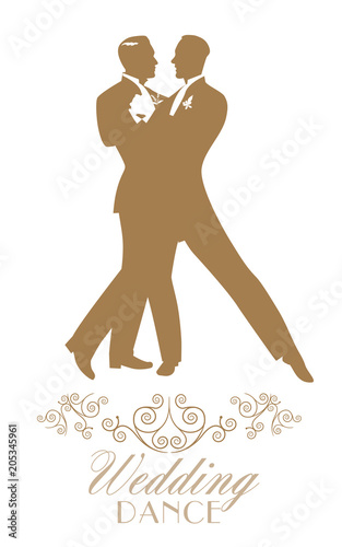 Elegant groom and groom dancing the wedding dance