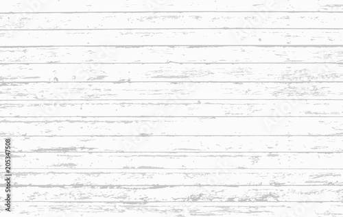 White wooden planks, table floor surface. Wooden board texture. Vector illustration.