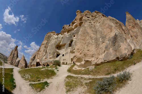 Rock cut churches and pigeon-houses in Sword Valley, Cappadocia,famous landmark,Turkey photo