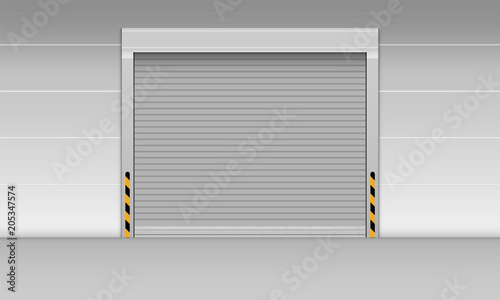 High speed rolling door of storage warehouse, Shutter door, Vector, Illustration