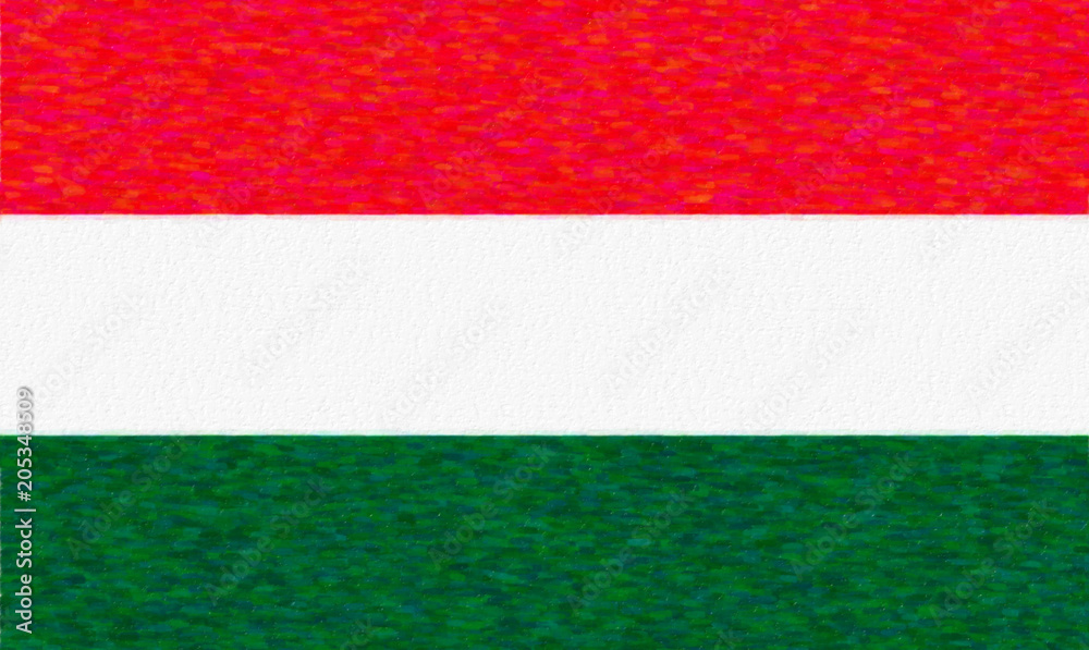Watercolor flag of Hungary, paper texture. Symbol of Independence Day, souvenir soccer game, button language, icon. Watercolor flag of Hungary, paper texture. Symbol of Independence Day, souvenir soccer game, button language, icon.