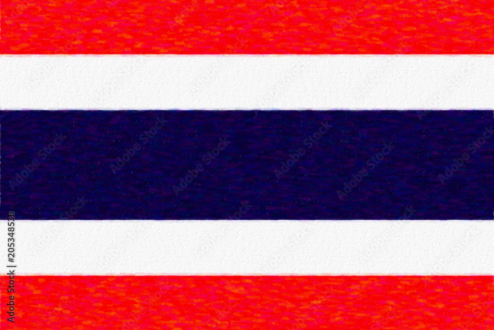 Watercolor flag of Thailand, paper texture. Symbol of Independence Day, souvenir soccer game, button language, icon. Watercolor flag of Thailand, paper texture. Symbol of Independence Day, souvenir soccer game, button language, icon.