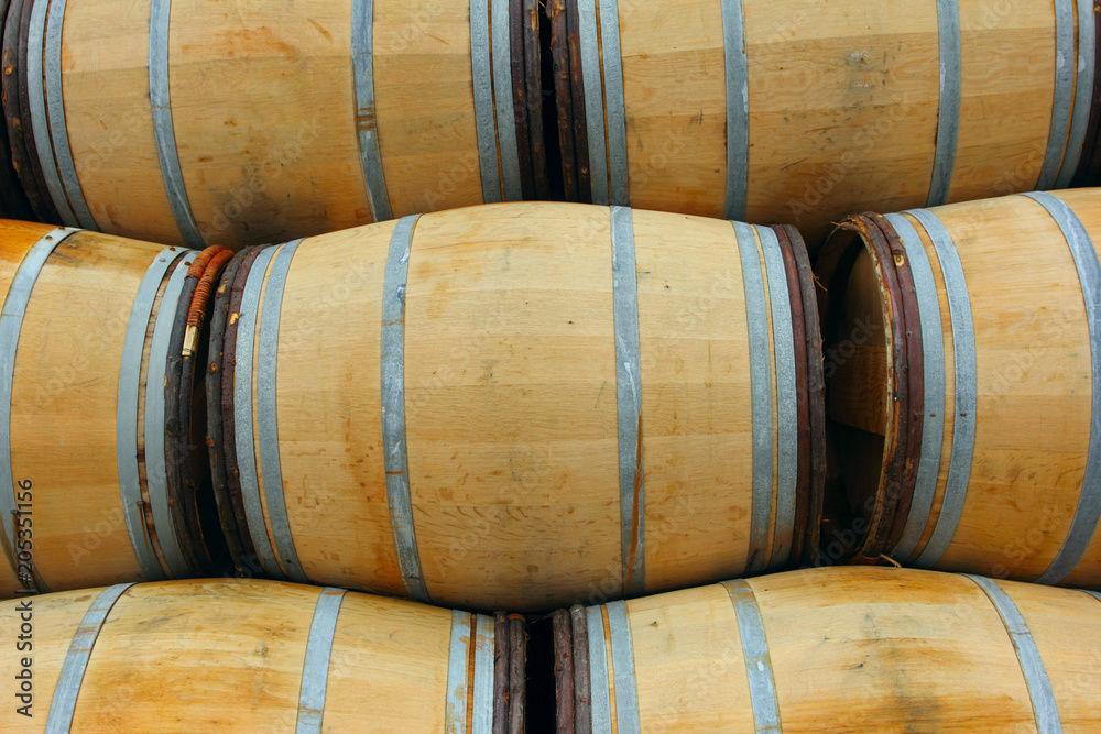 background of whisky or wine barrels