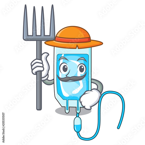 Farmer infussion bottle character cartoon