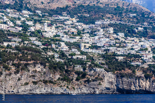  Praiano town of Amalfi coast and Tyrrhenian sea, Italy