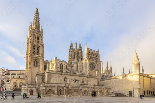 Burgos, España; 01 14 2017: La Catedral de Santa María de Burgos, es el máximo exponente del gótico en España