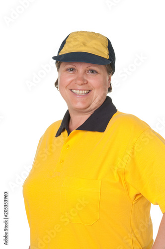 Frau in Postuniform