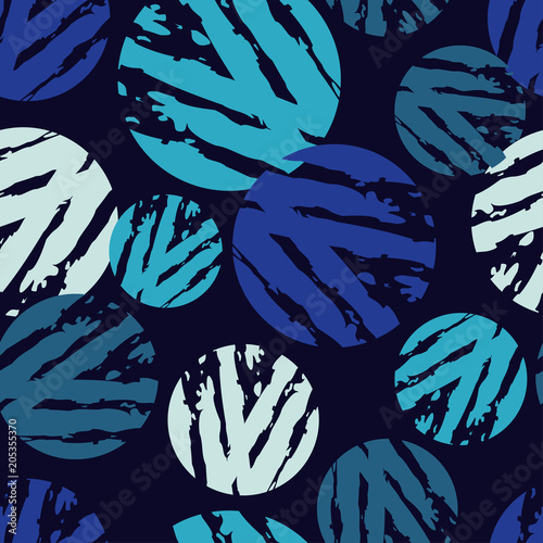 Polka dot seamless pattern. Hand hatching. Brushwork. Geometric background. Scribble texture. Тextile rapport.