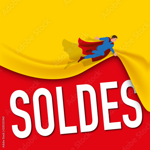 soldes - promos - promotion - promotions - promo - affiche - héros - super héros - communication - pub