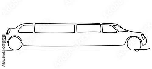 Abstract limousine one line drawing