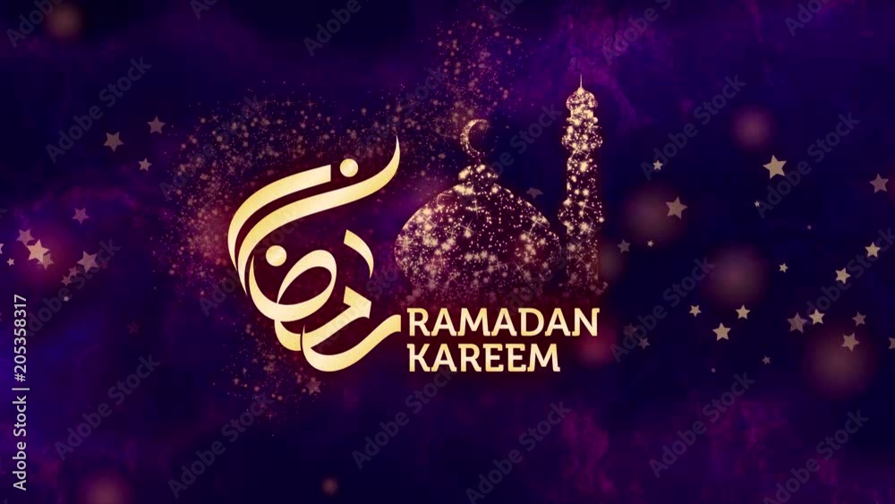 Ramadan Kareem Greetings with arabic calligraphy which means Ramadan	