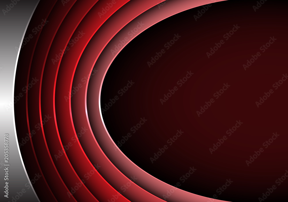 Abstract red tone metal curve overlap with blank space design modern ...