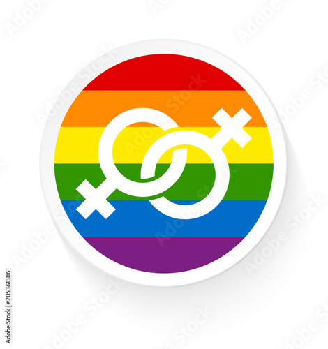 Female Gay Button Rainbow