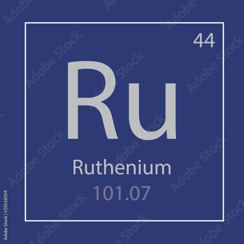 Ruthenium Ru chemical element icon- vector illustration