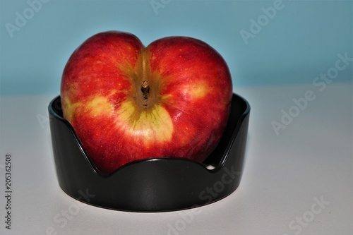 Apple from above isolated on white background.