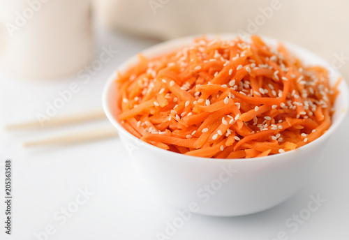 Korean carrot namul salad