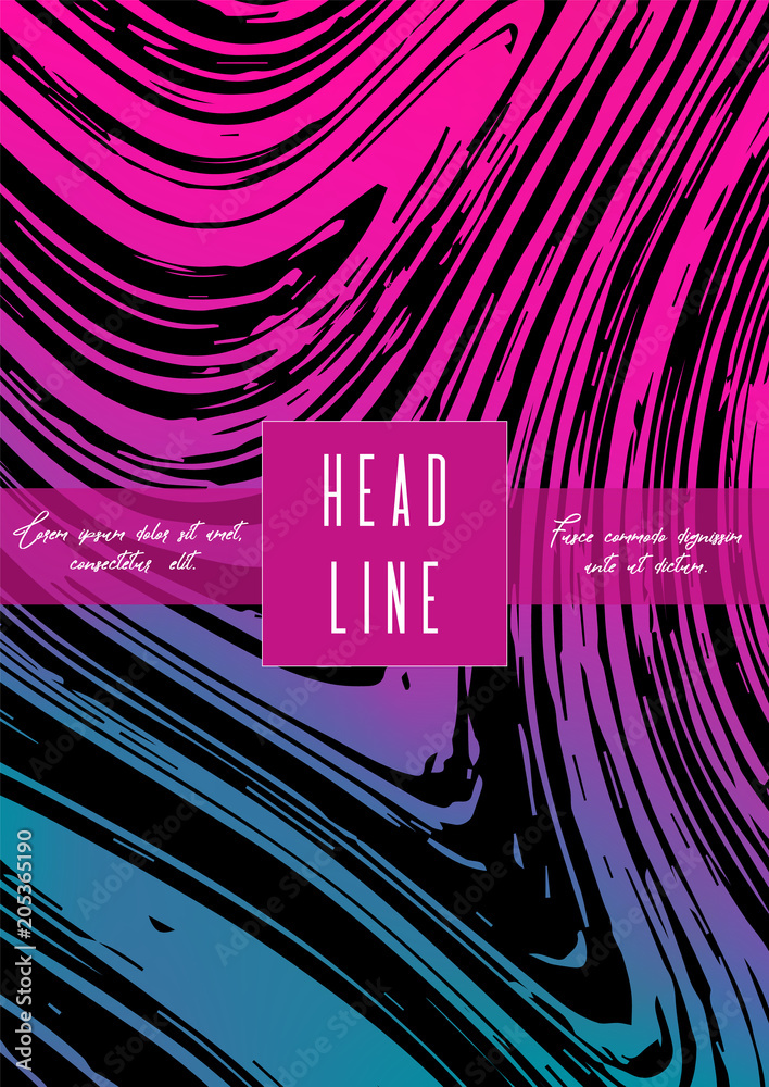 Obraz premium Modern Marble Cover Design for your Business with Abstract Lines. Futuristic Poster, Flyer, Layout with Liquid Pattern for Branding, Identity, Annual Report. Vector minimalistic brochure. Luxury.